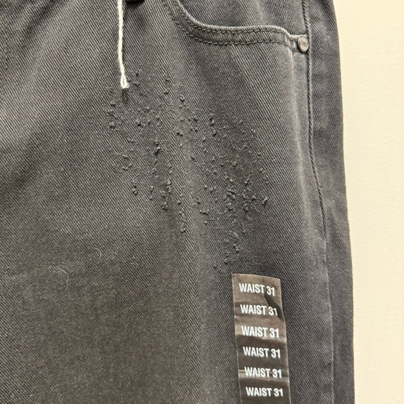 One Teaspoon Awesome Baggies Low Waist Relaxed Tapered Rolled Cuff Black Jeans - Picture 7 of 16